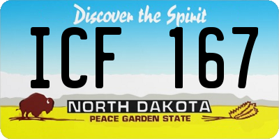 ND license plate ICF167