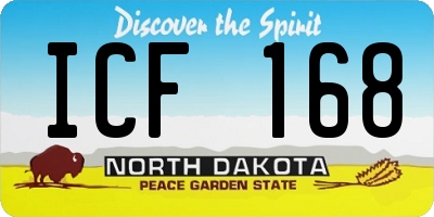 ND license plate ICF168