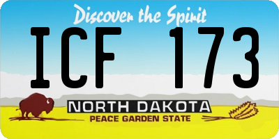 ND license plate ICF173