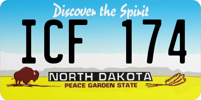 ND license plate ICF174