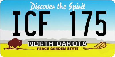 ND license plate ICF175