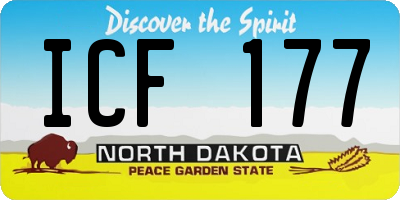 ND license plate ICF177