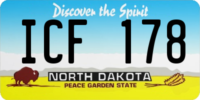 ND license plate ICF178
