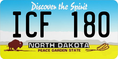 ND license plate ICF180