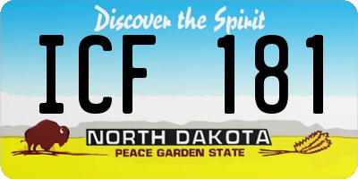 ND license plate ICF181