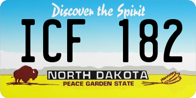 ND license plate ICF182