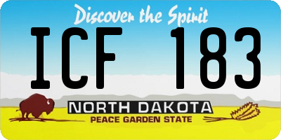 ND license plate ICF183
