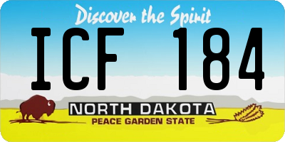 ND license plate ICF184