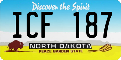 ND license plate ICF187