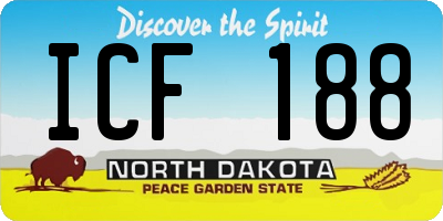 ND license plate ICF188