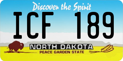 ND license plate ICF189