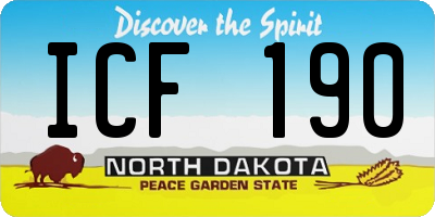 ND license plate ICF190