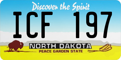 ND license plate ICF197