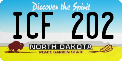 ND license plate ICF202