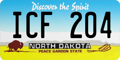 ND license plate ICF204