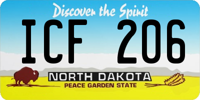 ND license plate ICF206
