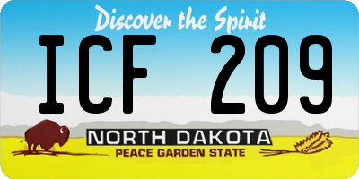 ND license plate ICF209