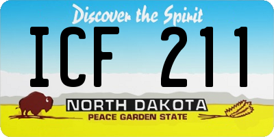 ND license plate ICF211