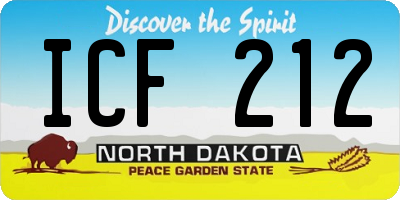 ND license plate ICF212