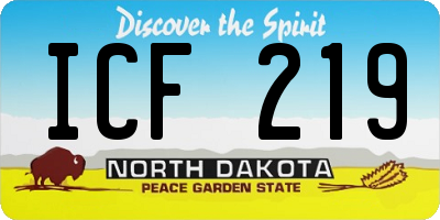 ND license plate ICF219
