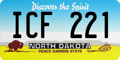 ND license plate ICF221