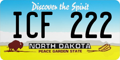 ND license plate ICF222