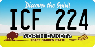 ND license plate ICF224