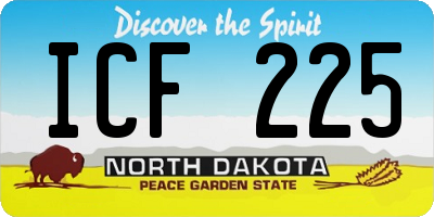 ND license plate ICF225
