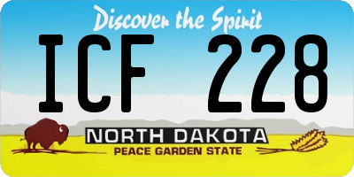 ND license plate ICF228