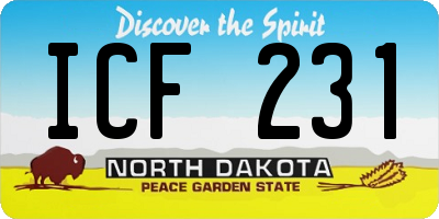 ND license plate ICF231