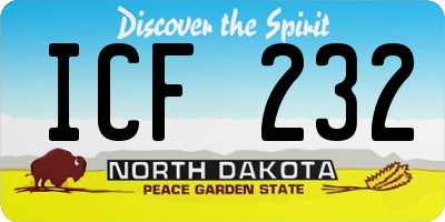 ND license plate ICF232