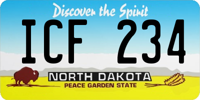 ND license plate ICF234