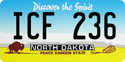 ND license plate ICF236
