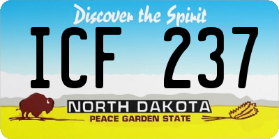 ND license plate ICF237