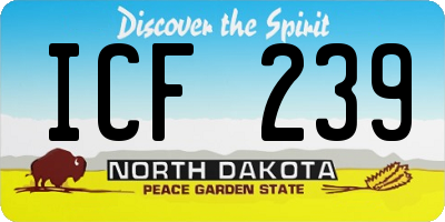 ND license plate ICF239