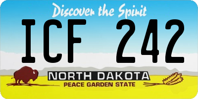 ND license plate ICF242