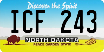 ND license plate ICF243