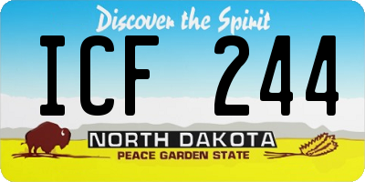 ND license plate ICF244