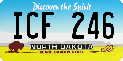 ND license plate ICF246
