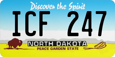 ND license plate ICF247