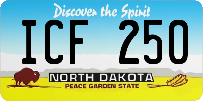 ND license plate ICF250