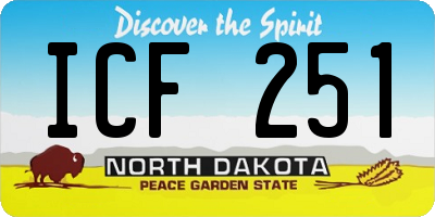 ND license plate ICF251