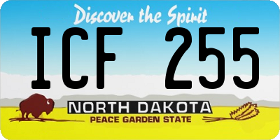 ND license plate ICF255