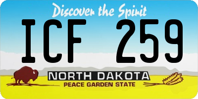 ND license plate ICF259