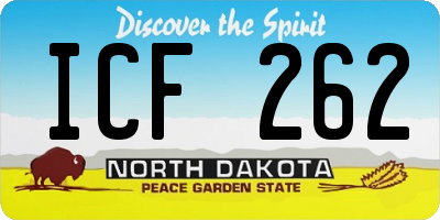 ND license plate ICF262