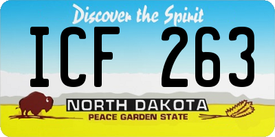 ND license plate ICF263