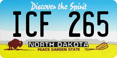 ND license plate ICF265