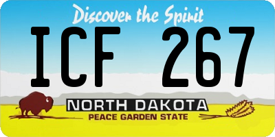 ND license plate ICF267