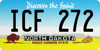ND license plate ICF272