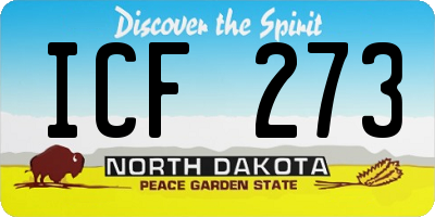 ND license plate ICF273